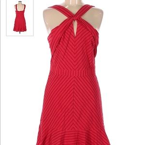 Adelyn Rae red striped dress with cutout